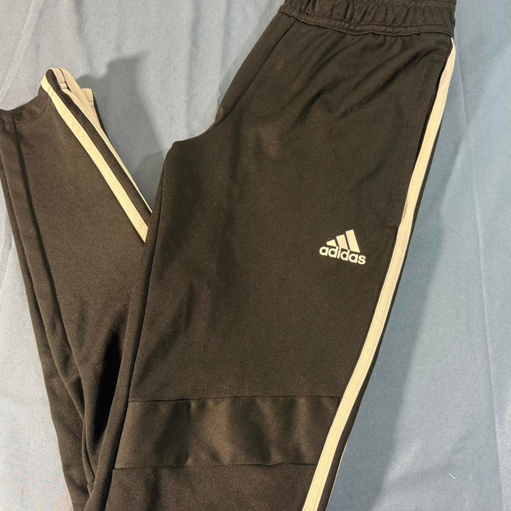 Adidas women's jogger pants black white stripes xs activewear